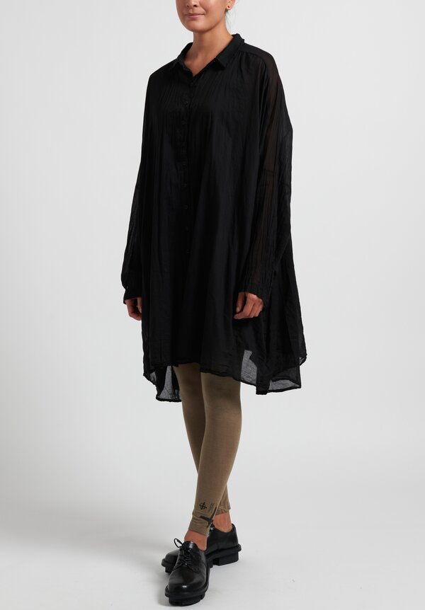 Rundholz Black Label Cotton Pleated Back Tunic in Black