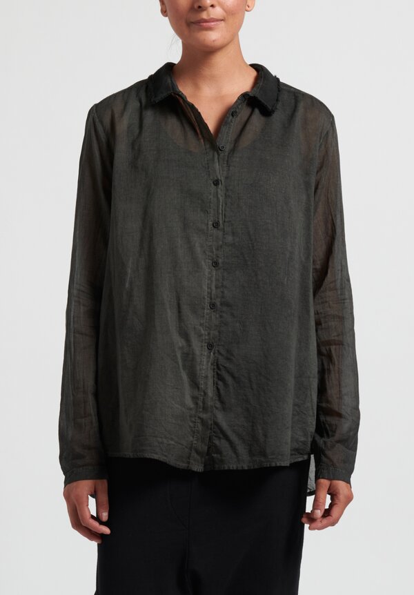 Rundholz Black Label Button-Front Shirt in Anthracite Cloud Grey