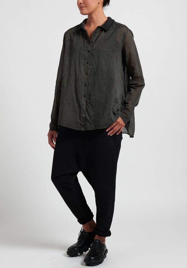 Rundholz Black Label Button-Front Shirt in Anthracite Cloud Grey