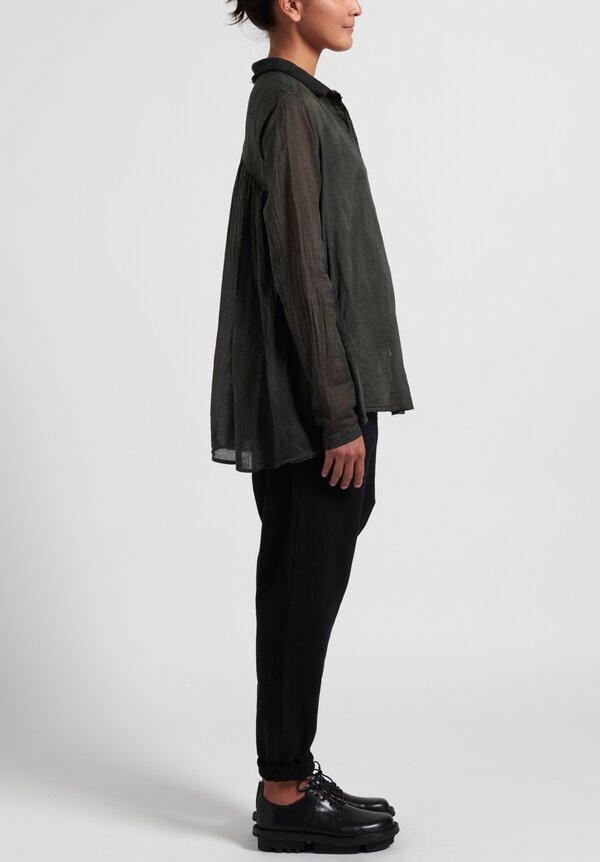 Rundholz Black Label Button-Front Shirt in Anthracite Cloud Grey