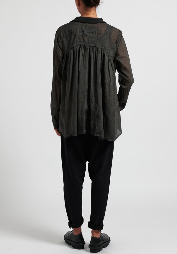 Rundholz Black Label Button-Front Shirt in Anthracite Cloud Grey