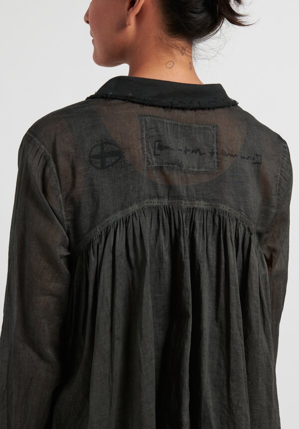 Rundholz Black Label Button-Front Shirt in Anthracite Cloud Grey