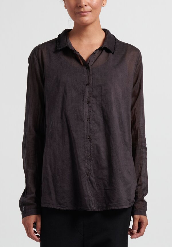 Rundholz Black Label Cotton Button-Front Shirt in Mocha Cloud Brown