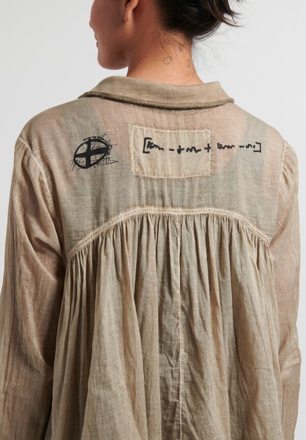 Rundholz Black Label Button-Front Shirt in Walnut Cloud Brown	