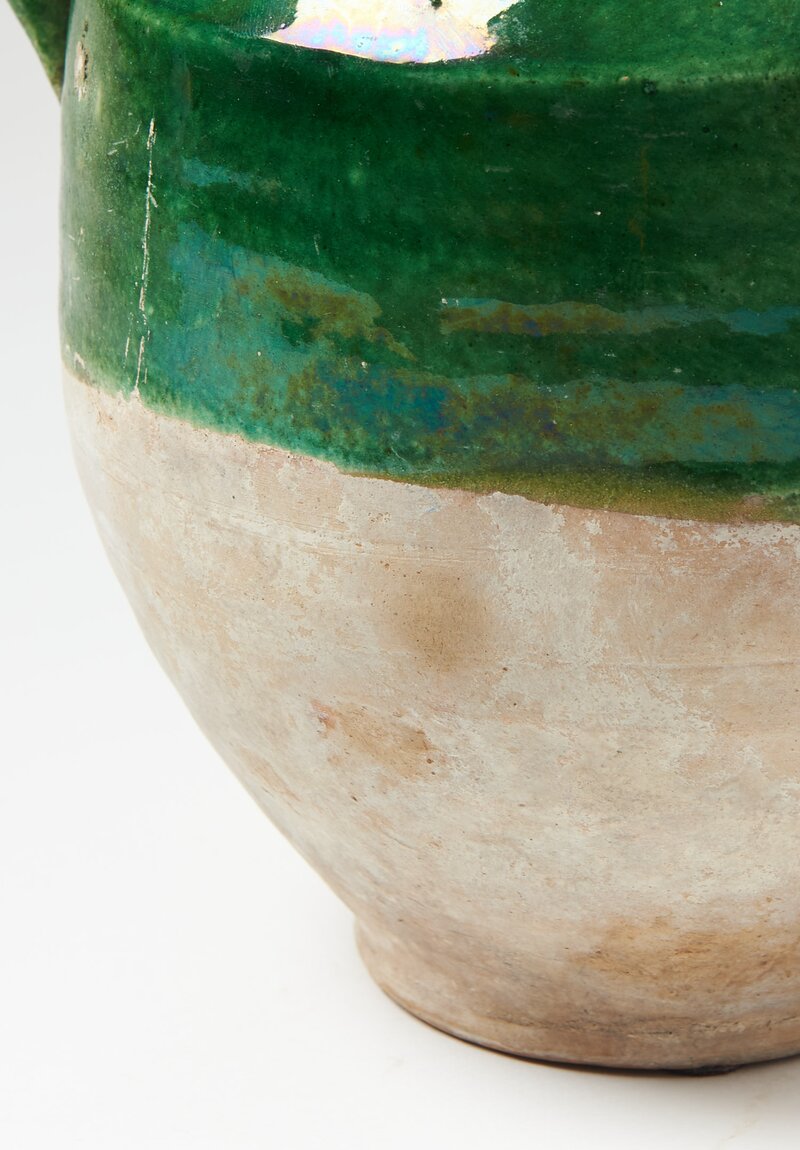 Antique French Confit Pot in Green	