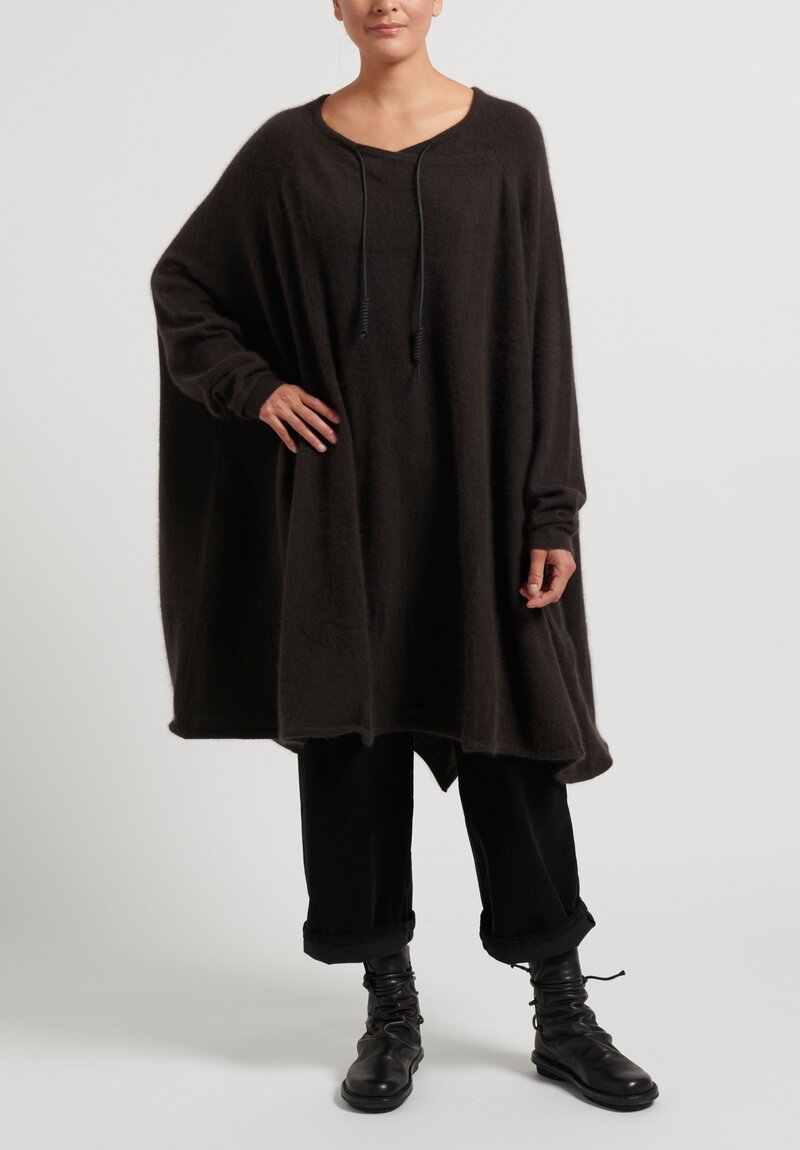 Rundholz DIP Knit Double Drawstring Tunic in Wood Brown	