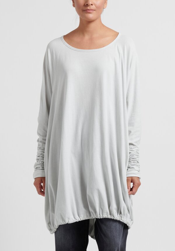 Rundholz DIP Gather Sleeve Drawstring Tunic in Birch White
