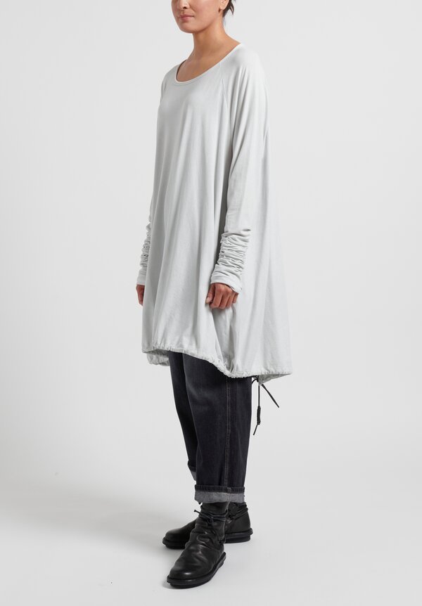 Rundholz DIP Gather Sleeve Drawstring Tunic in Birch White