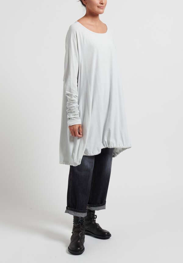 Rundholz DIP Gather Sleeve Drawstring Tunic in Birch White