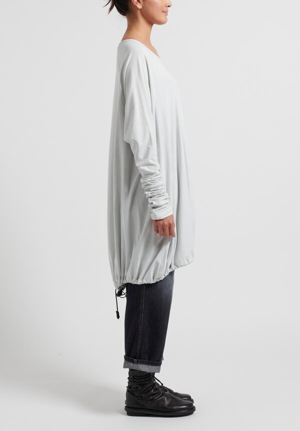 Rundholz DIP Gather Sleeve Drawstring Tunic in Birch White