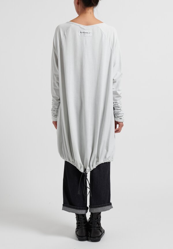 Rundholz DIP Gather Sleeve Drawstring Tunic in Birch White