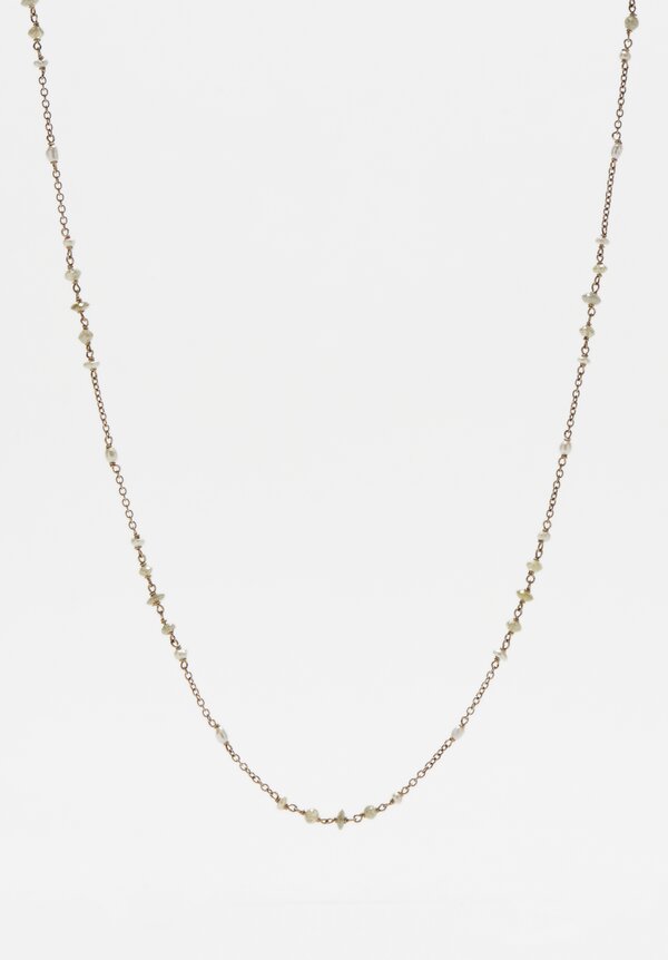 Anaconda 18k, Yellow Diamond, Pearl, Glitter Pizzo Necklace	