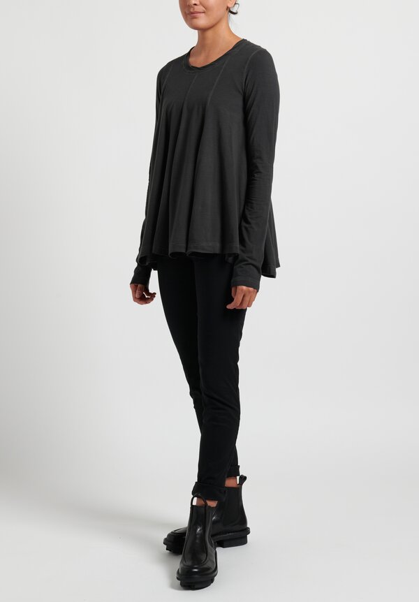 Rundholz Black Label Signature Print Flared Top in Anthracite Cloud Grey	