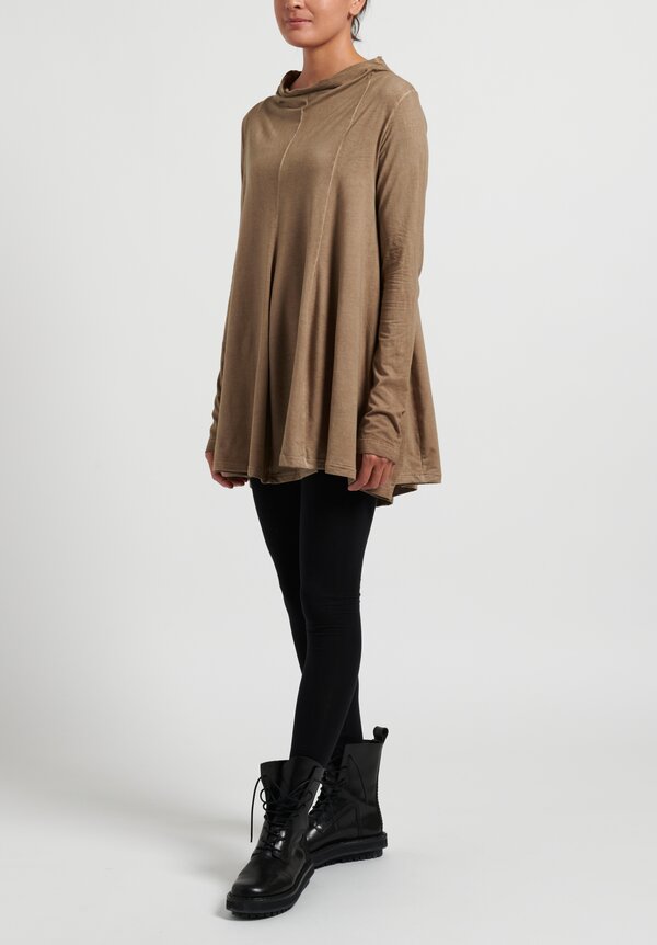 Rundholz Black Label Cotton A-Line Tunic in Walnut Cloud Brown	
