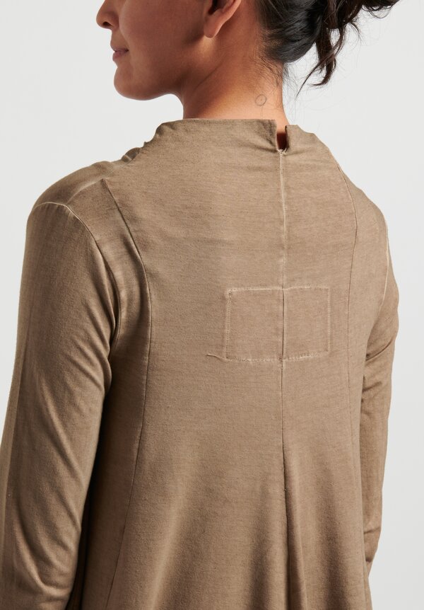 Rundholz Black Label Cotton A-Line Tunic in Walnut Cloud Brown	