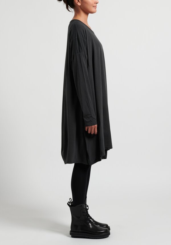 Rundholz Black Label Signature Print Oversize Top in Anthracite Cloud Grey	