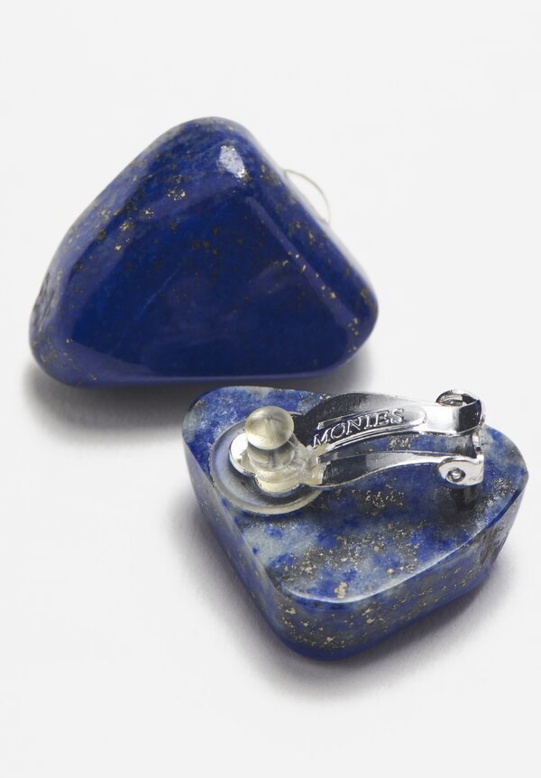 Monies UNIQUE Afghanistan Lapis Lazuli Clip Earrings	