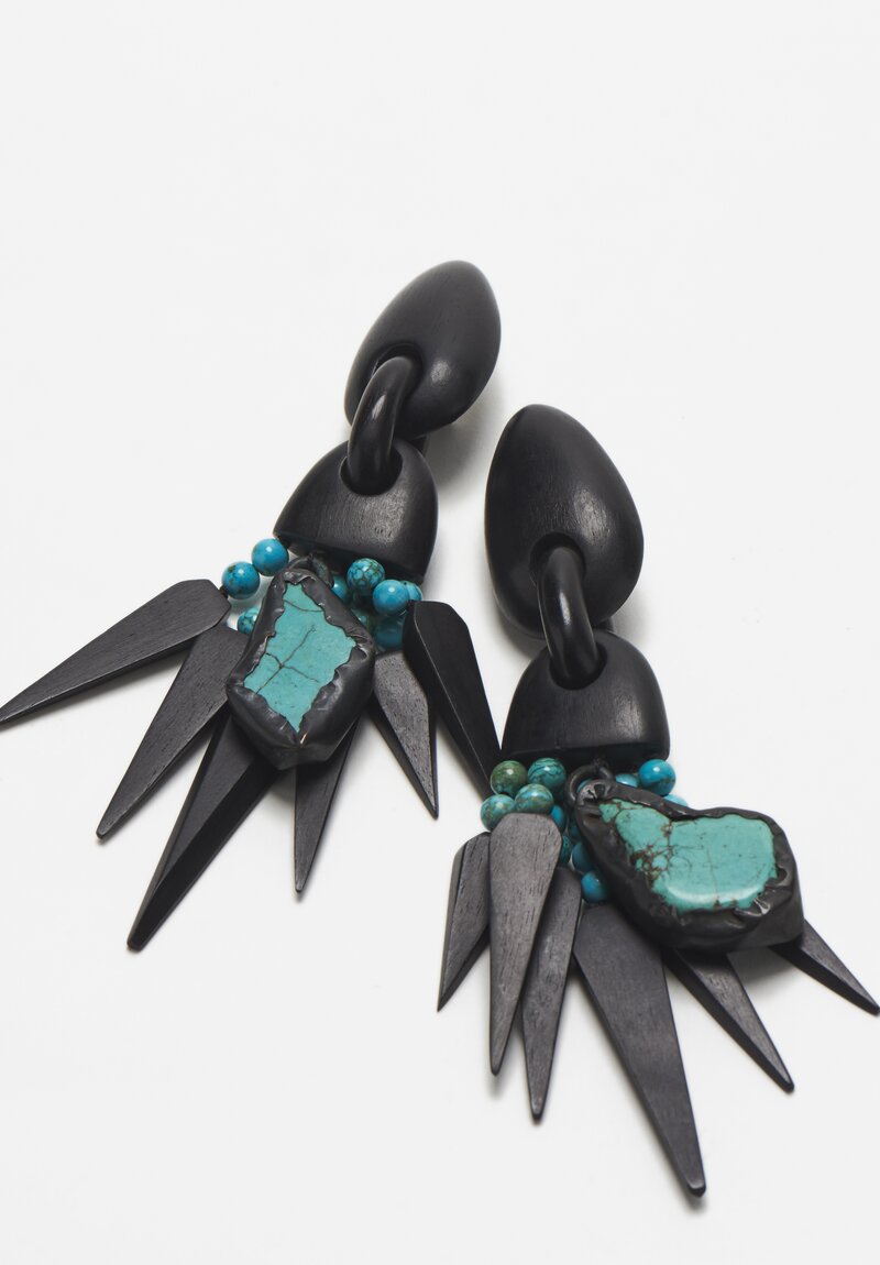 Monies UNIQUE Turquoise & Ebony Earrings	