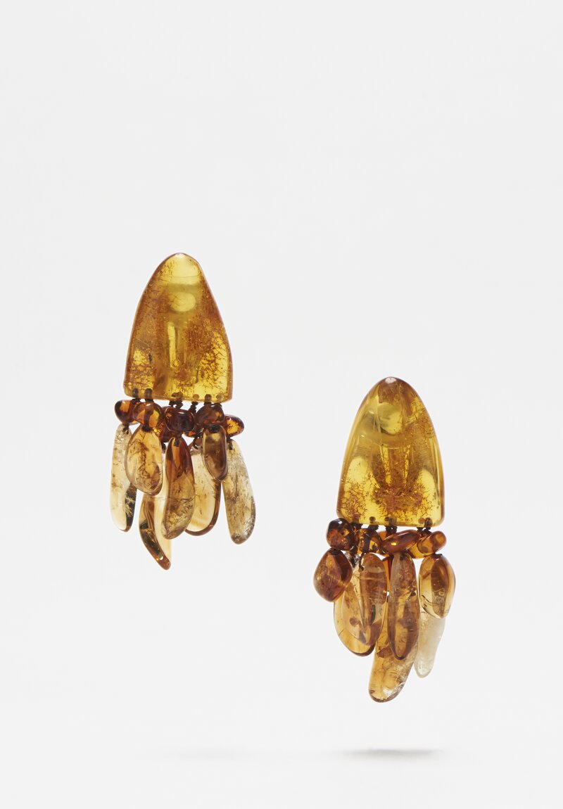 Monies Danish Amber & Citrine Earrings	