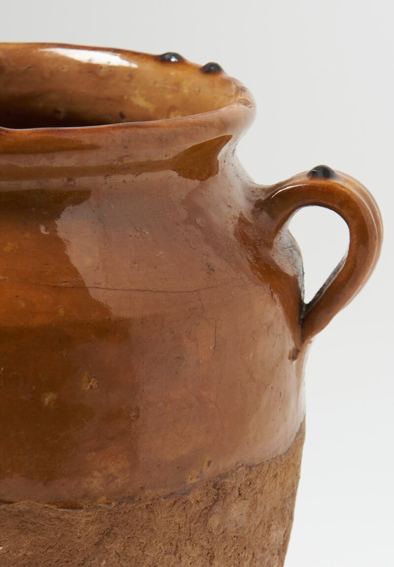 19th Century Glazed Yellow Confit Jar from Pyrenees	
