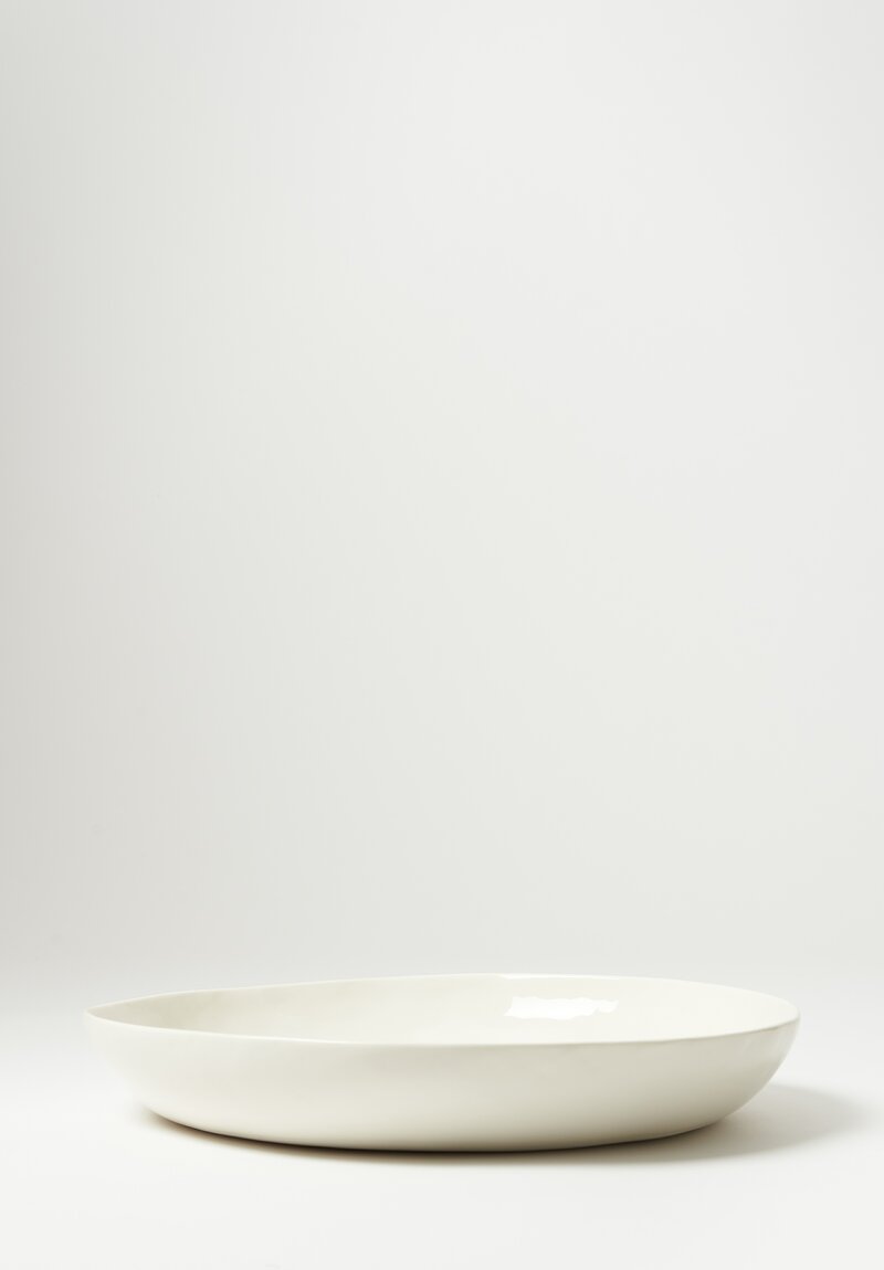 Bertozzi Handmade Porcelain Solid Shallow Serving Bowl Senza Decoro	