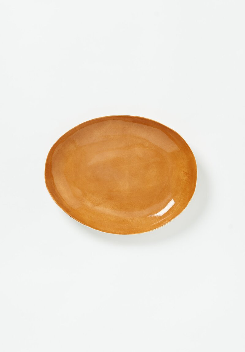 Bertozzi Handmade Porcelain Interior Solid Painted Oval Platter Bruno	
