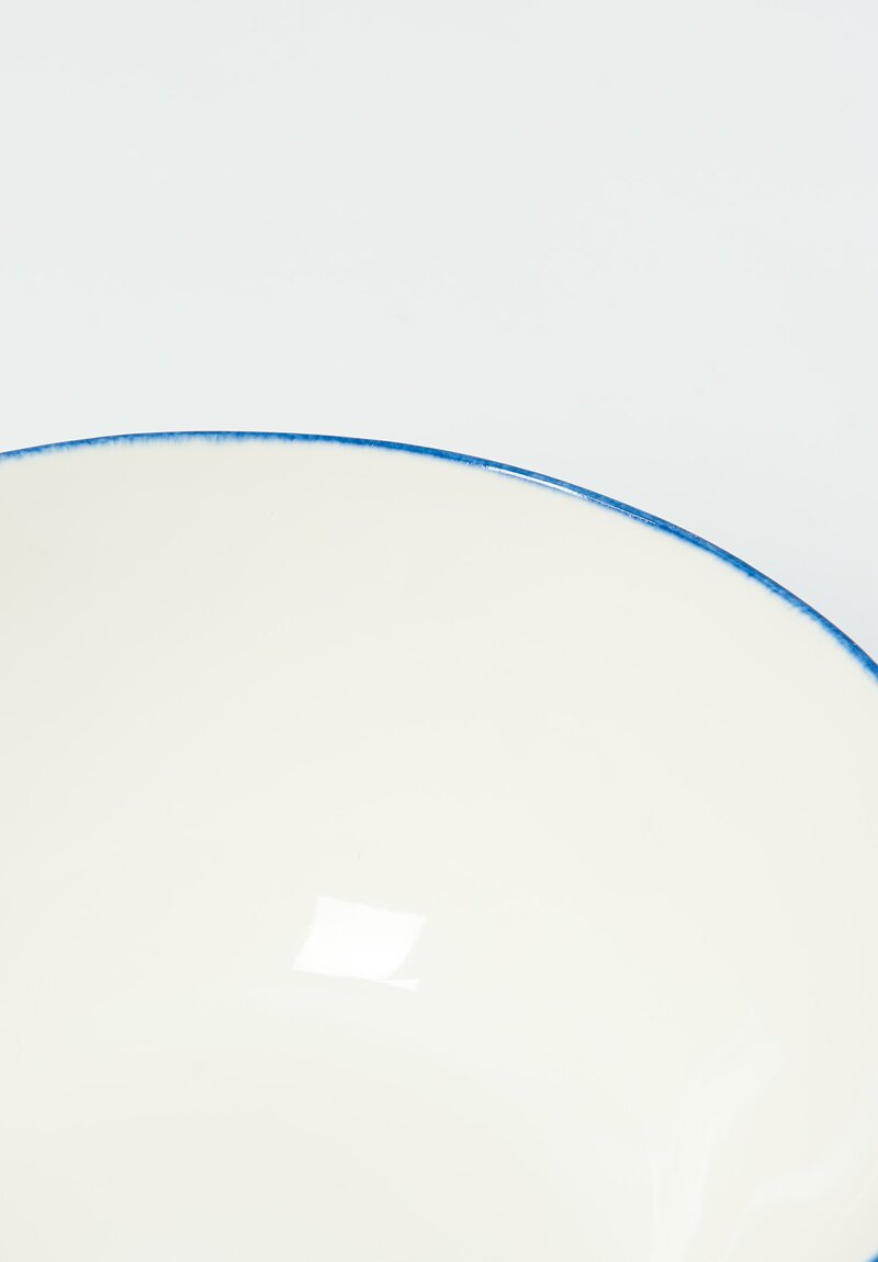 Bertozzi Handmade Porcelain Exterior Solid Painted Medium Bowl Blu Medio	