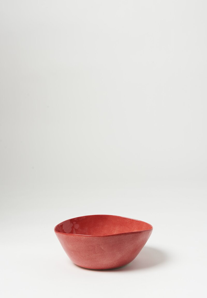 Bertozzi Handmade Porcelain Solid Painted Medium Bowl Rosso Medio	