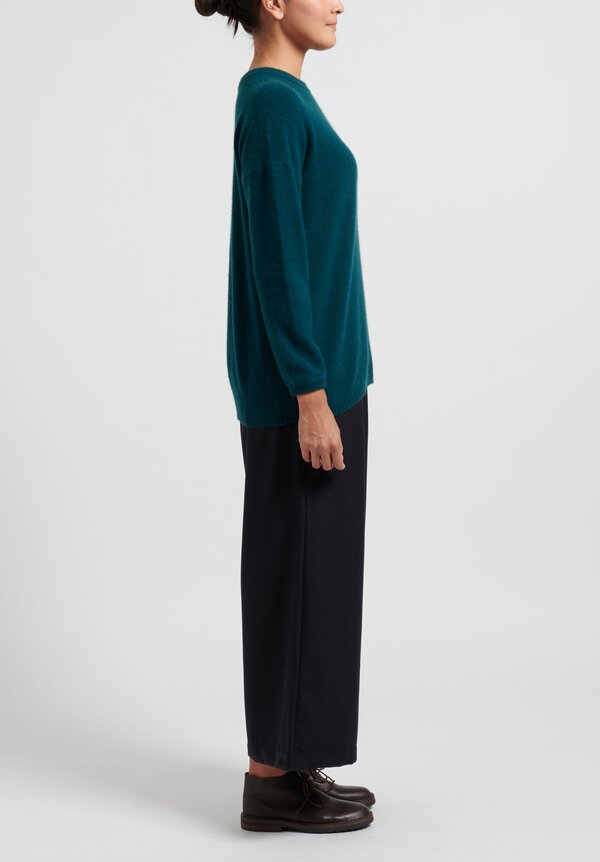 Kaval Cashmere/Sable Crewneck Sweater in Green	