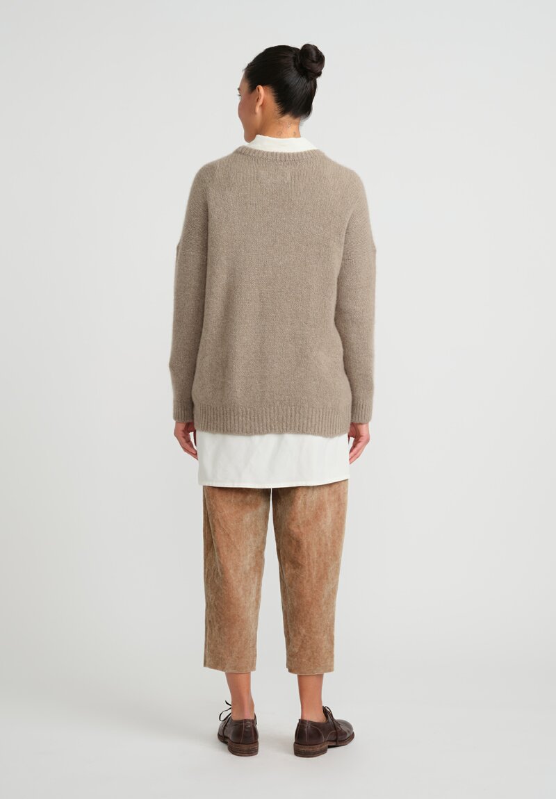 Kaval Cashmere and Sable Loose Knit Sweater in Natural