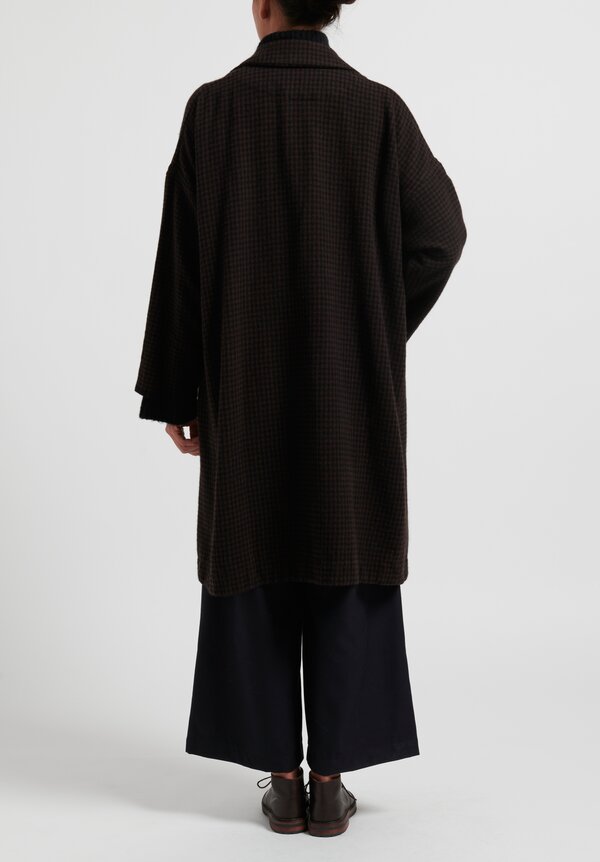 Kaval Checkered Cashmere Jacket in Black/Brown	