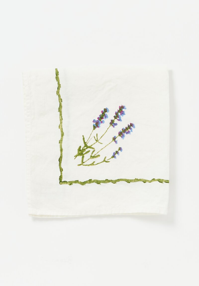 Bertozzi Handmade Linen Printed Napkin Lavender	