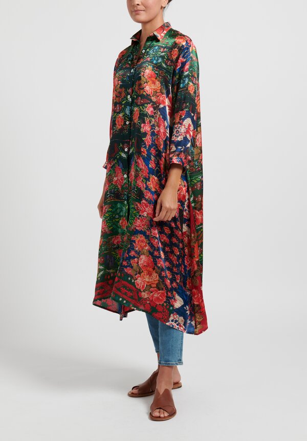 Bokja Silk ''Russia'' Tunic in Red Roses Santa Fe Dry Goods