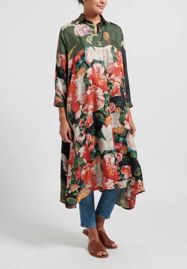 Bokja Silk ''Connectivity'' Tunic in Black/Green Garden | Santa Fe Dry ...