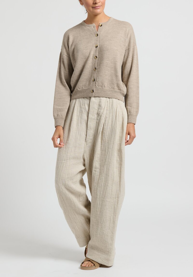 Lauren Manoogian Crewneck Cardigan in Dust Natural	