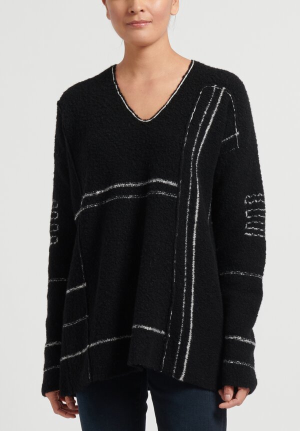 Masnada V-Neck Sweater in Black	