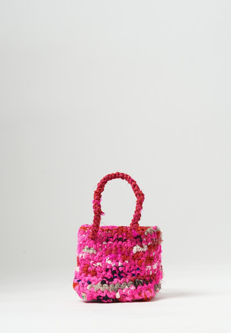 Daniela Gregis Crochet ''Orchidea'' Bag Blue/Pink	