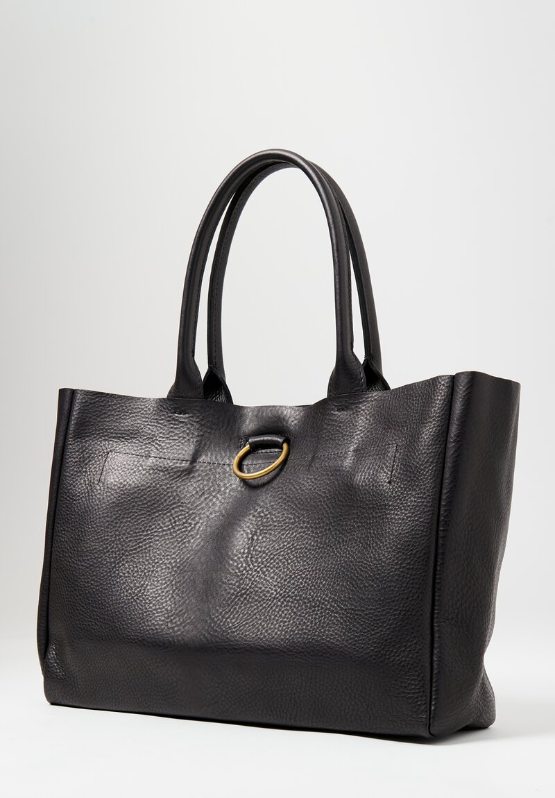 Coriu Leather Ring Tote in Black	