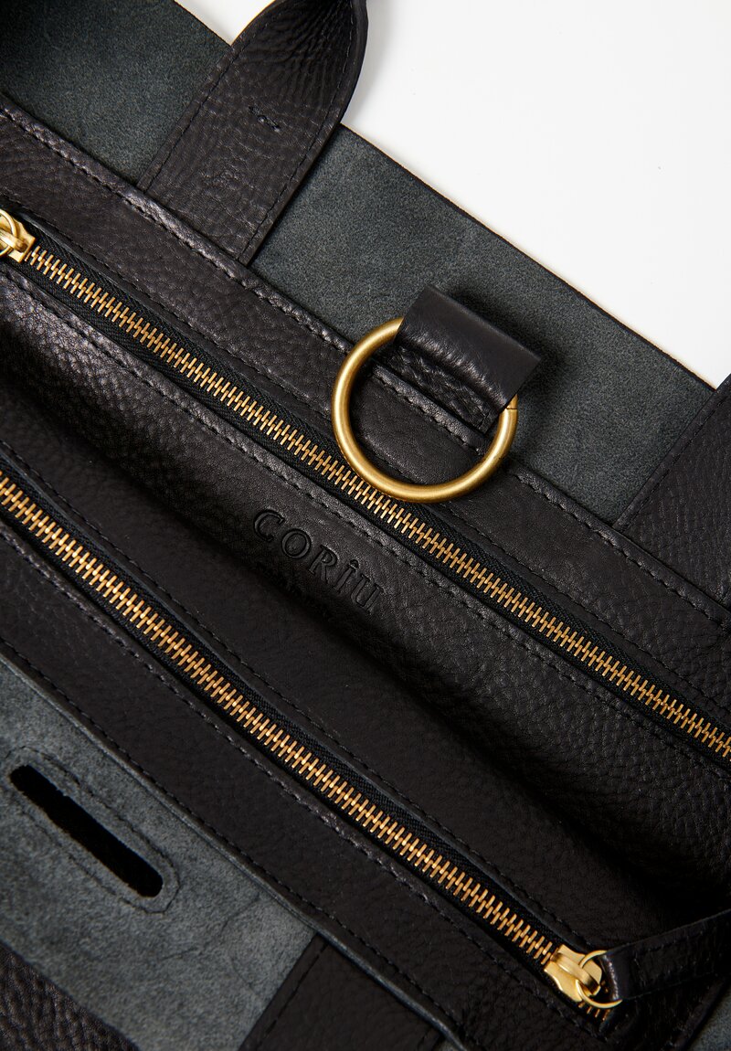 Coriu Leather Ring Tote in Black	