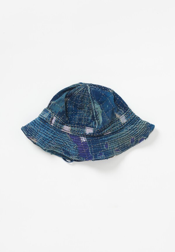 Vintage Boro "DaisyMay" Hat in Grey/ Indigo Blue Santa Fe Dry Goods