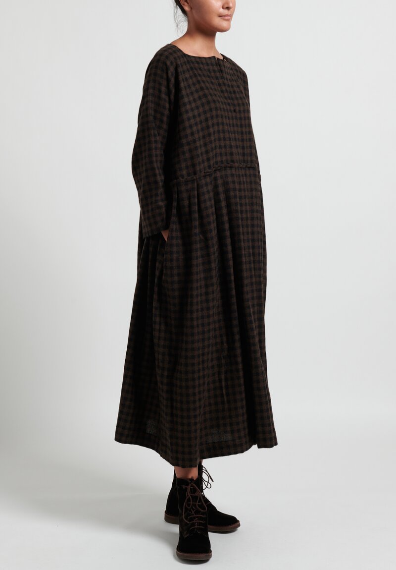 Daniela Gregis Cashmere Checkered ''Abito'' Dress in Black and Blue