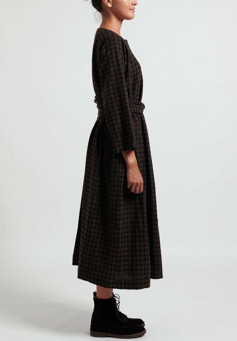 Daniela Gregis Cashmere Checkered ''Abito'' Dress in Black and Blue
