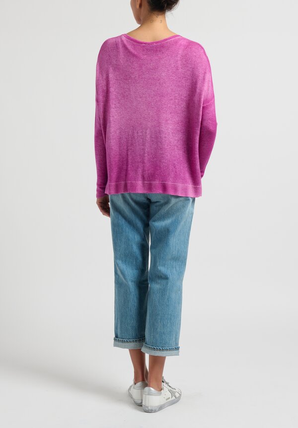 Avant Toi Cashmere V-Neck Sweater in Anemone Pink	