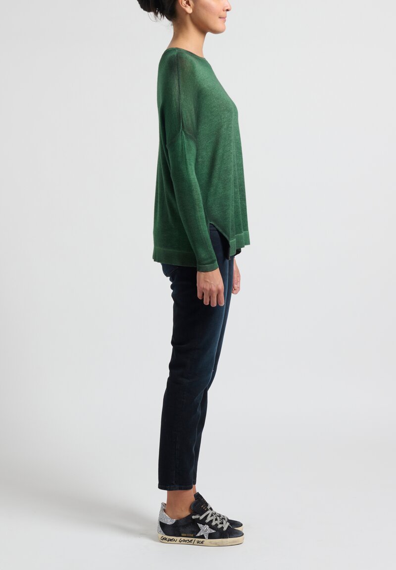 Avant Toi ''Barchetta Spacchi'' Sweater in Nero/Brasile Green	