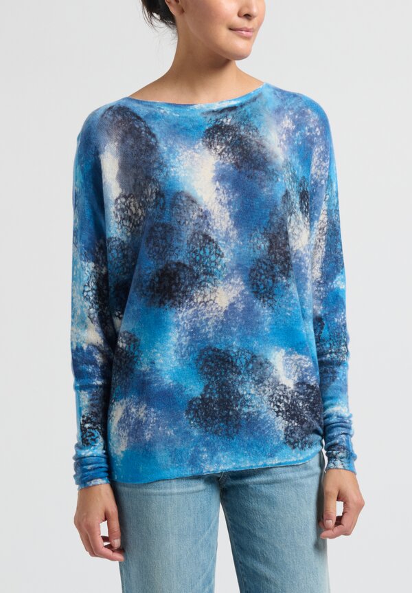 Avant Toi Cashmere ''Pipistrello'' Sweater in Denim Blue Daubs	