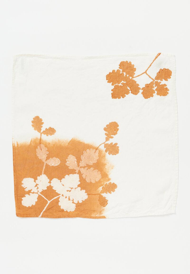 Bertozzi Handmade Linen Printed Napkin Oak Cuoio II	
