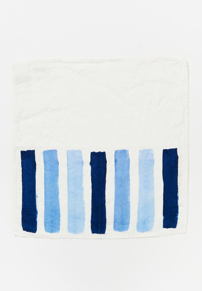 Bertozzi Handmade Linen Striped Napkin Gamma Blu	