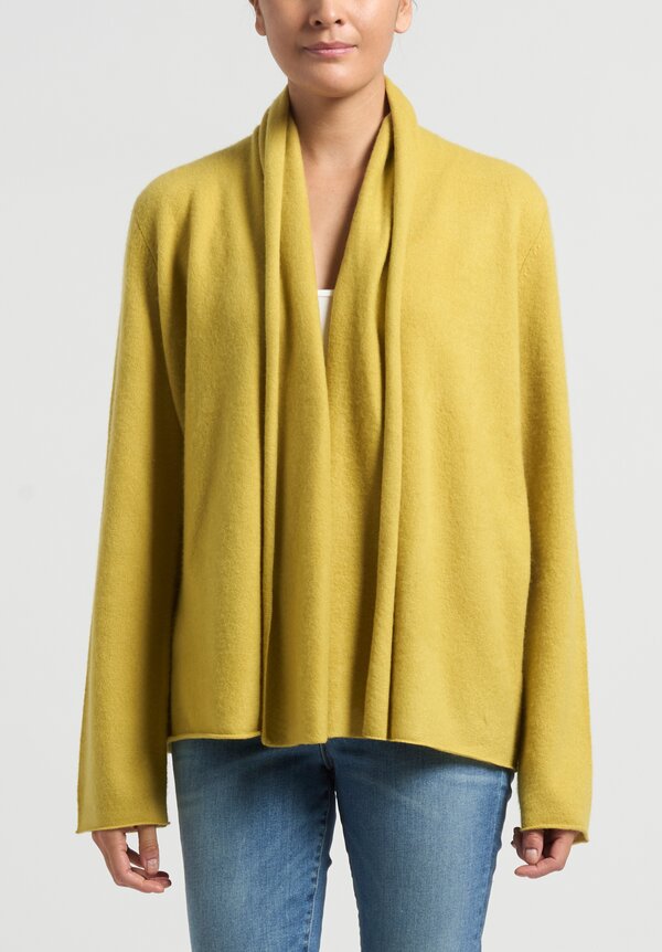 Frenckenberger Cashmere "Mono" Cardigan in Ochre Yellow	