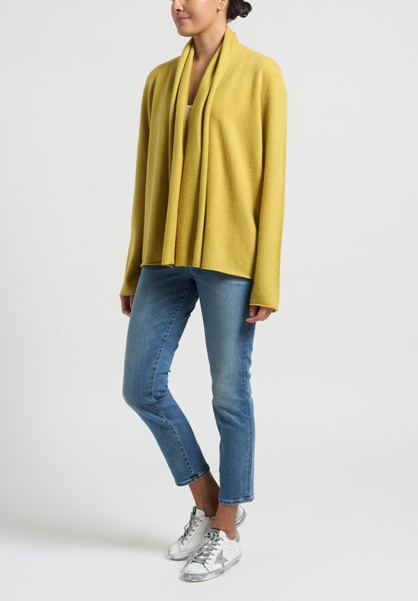 Frenckenberger Cashmere "Mono" Cardigan in Ochre Yellow	