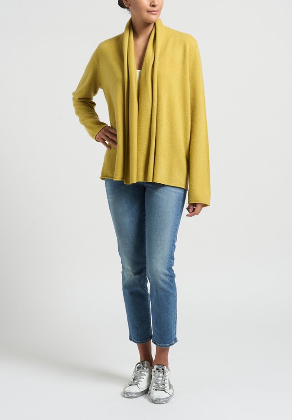 Frenckenberger Cashmere "Mono" Cardigan in Ochre Yellow	